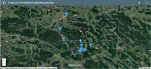 Interaktywna mapa Atrakcji Przyrodniczych w Beskidzie Sdeckim