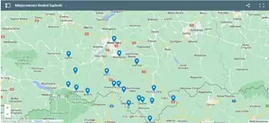 Interaktywna mapa miejscowoci w Beskidzie Sdeckim