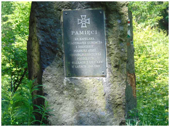 Pomnik ksidza Gurgacza na Hali abowskiej fot. beskidsadecki.eu